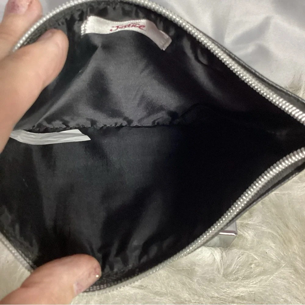 Justice Girls Black Crossbody With Silver Sequins Never Used Super Cute